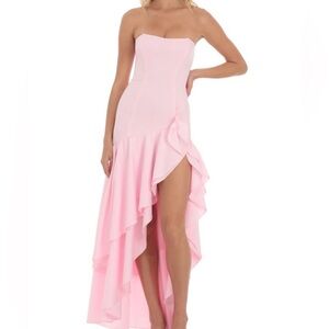 Chic High-Low Pink Dress